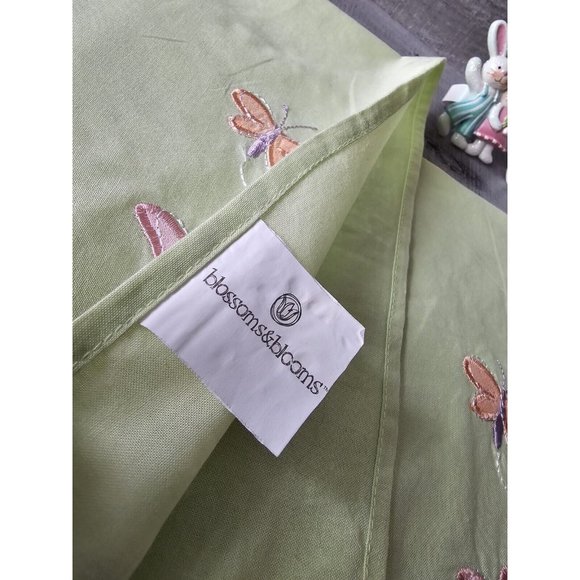 Vtg EASTER Spring Cloth Napkins & Rings Bunny Flower Set Of 3 Square 20" 1990s - Picture 10 of 15